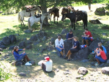 Trailreiten in Chile und Argentinien, Pause auf dem Trailritt